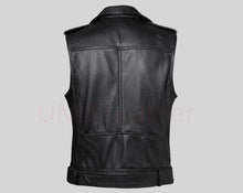 Load image into Gallery viewer, Real Cowhide Leather Vest | Handmade Leather Vest for Men | Genuine Cow Skin Biker Vest
