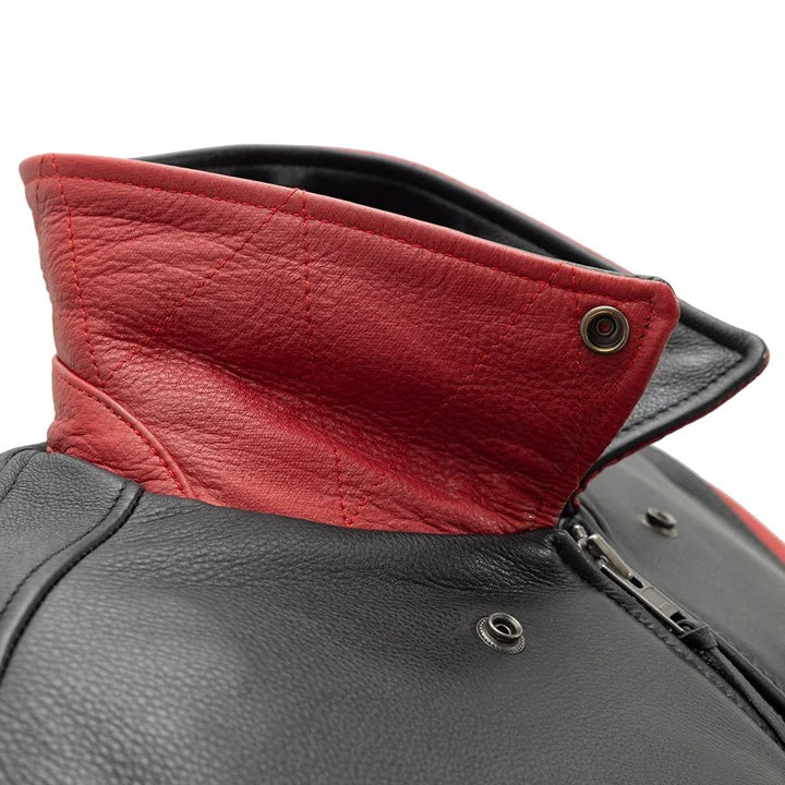 Men's Motorcycle Bomber Two Tone Leather Jacket - Genuine Lambskin Leather Cafe Racer Jacket - Biker Jacket