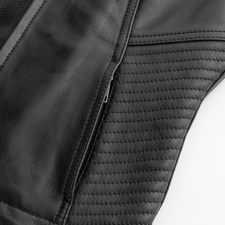 Women's Classic Motorcycle Leather Vest - Real Lambskin Leather Vest for Females, Ladies Biker Vest