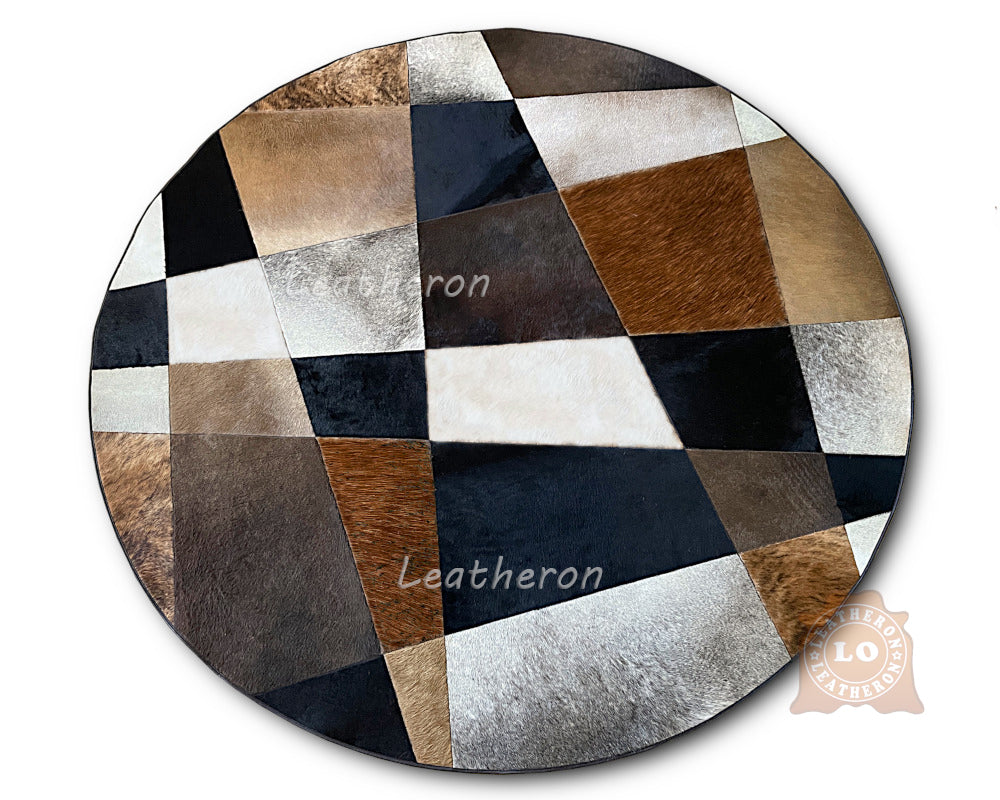 HANDMADE 100% Natural COWHIDE RUG | Patchwork Cowhide Area Rug | Hair on Leather Cowhide Carpet | PR601