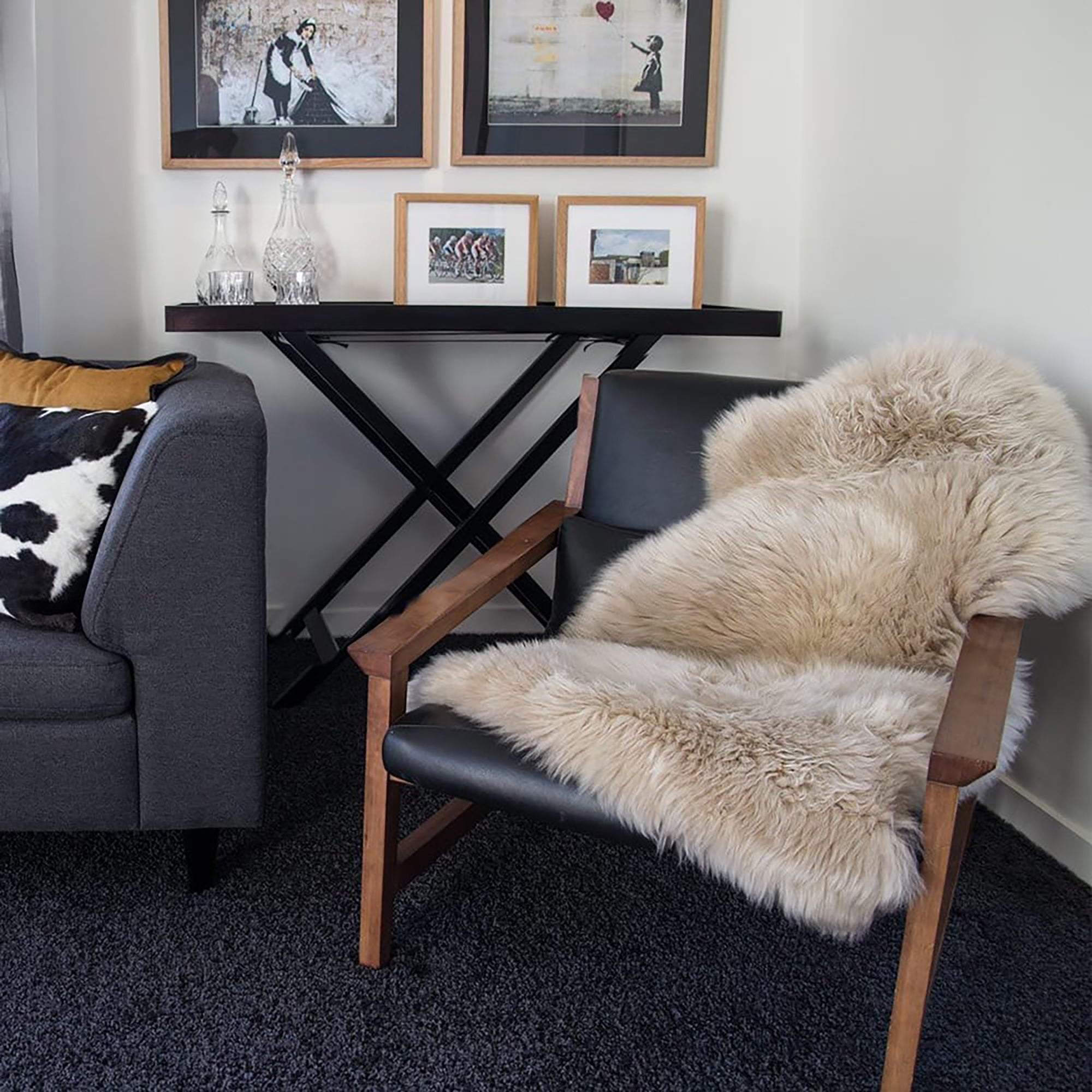 Genuine Australian SHEEPSKIN Area Rug ( 3 x 2 ft. approx. ) 100% Natural Real Sheep Hide Area Rug