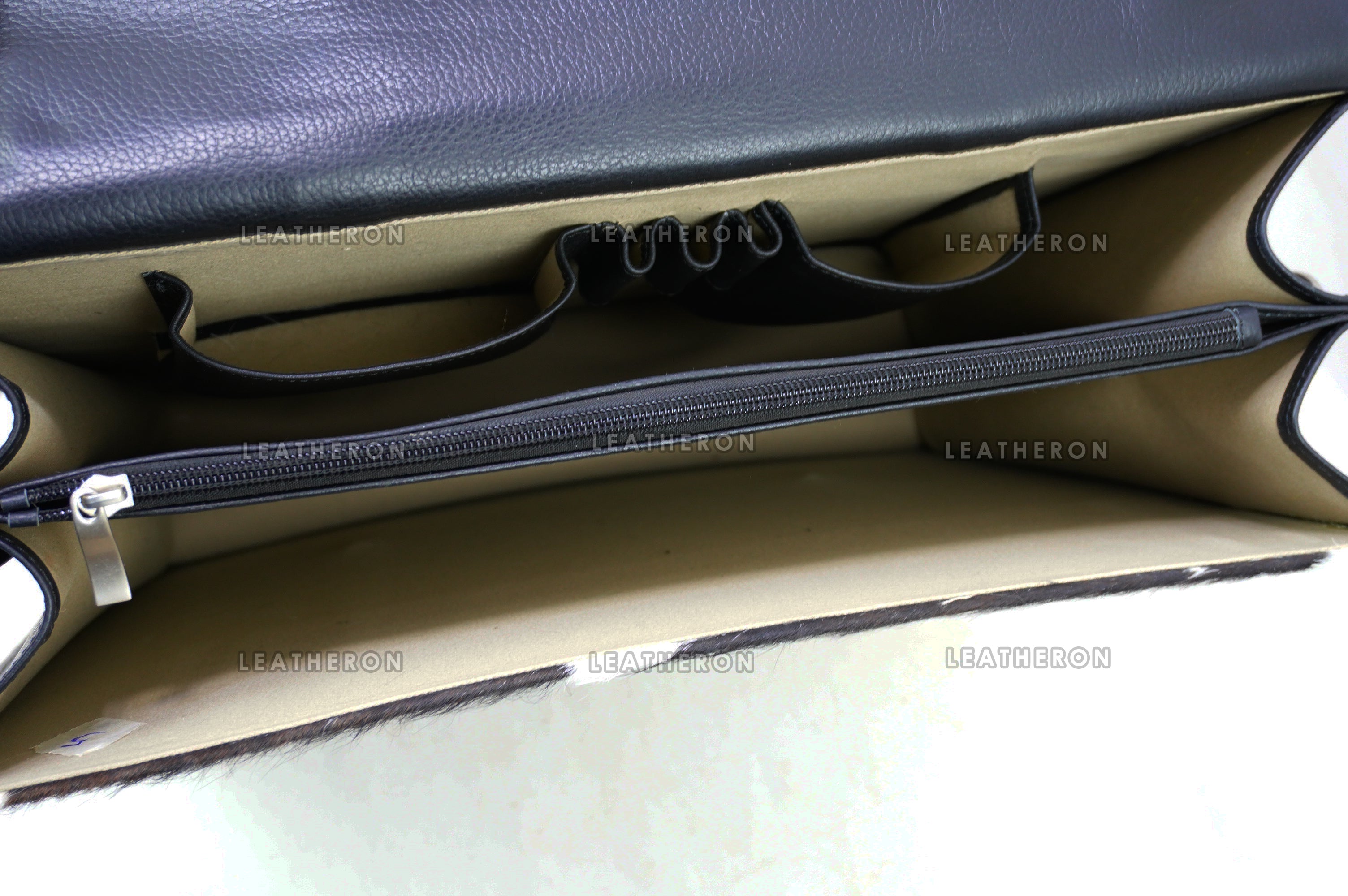 Cowhide Leather Office Bag Natural Cowhide Laptop Bag Hair On Leather Briefcase Real Cowhide Documents Bag Cowhide File Bag | OB10