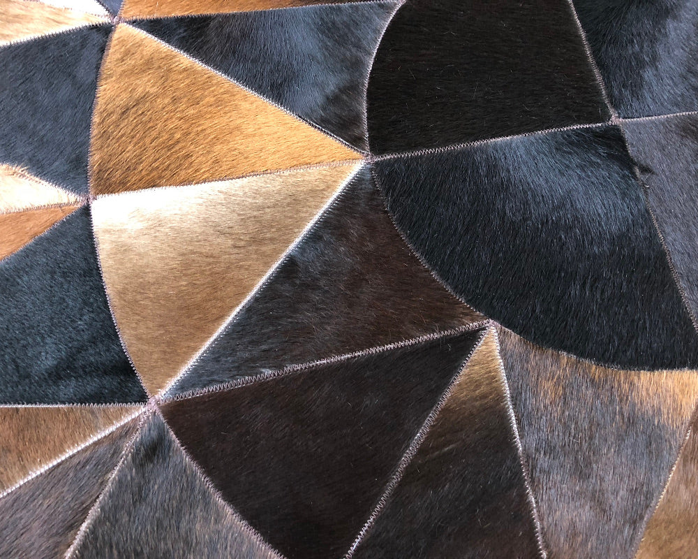 HANDMADE 100% Natural Patchwork Cowhide Area Rug | Hair on Leather Cowhide Carpet | PR87