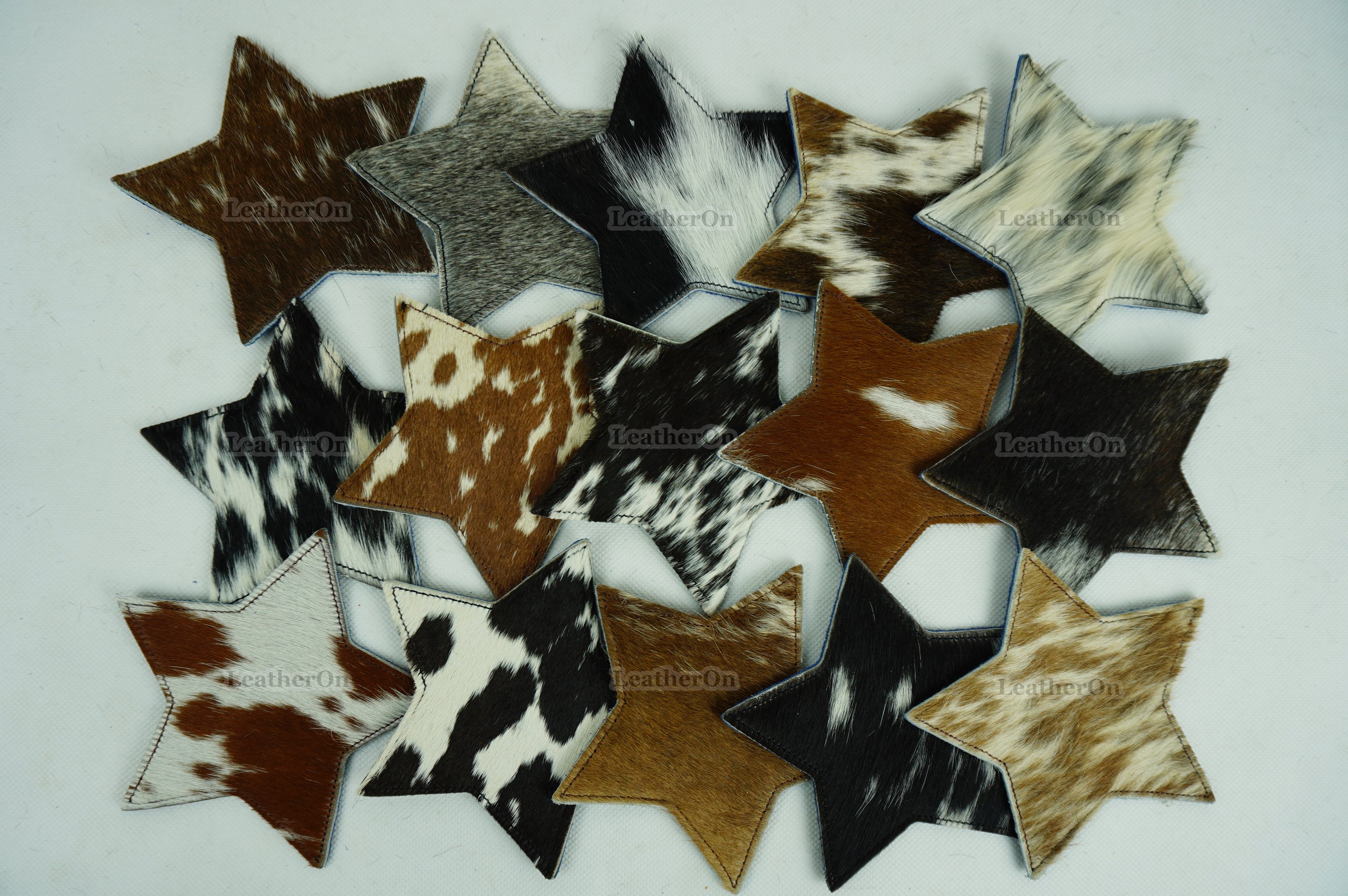 Cowhide Tea Coasters | Real Hair-on-Leather Tea Coasters | Handmade Natural Cow Skin Tea Coasters