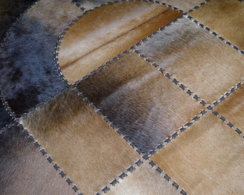 HANDMADE 100% Natural COWHIDE RUG | Patchwork Cowhide Area Rug | Real Cowhide Hallway Runner | Hair on Leather Cowhide Carpet | PR130