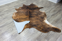 Load image into Gallery viewer, XLarge ( 7 x 6.9 ft ) BRAZILLIAN BRINDLE Cowhide Rug Hair-on Leather Area Rug - Exact as Photo
