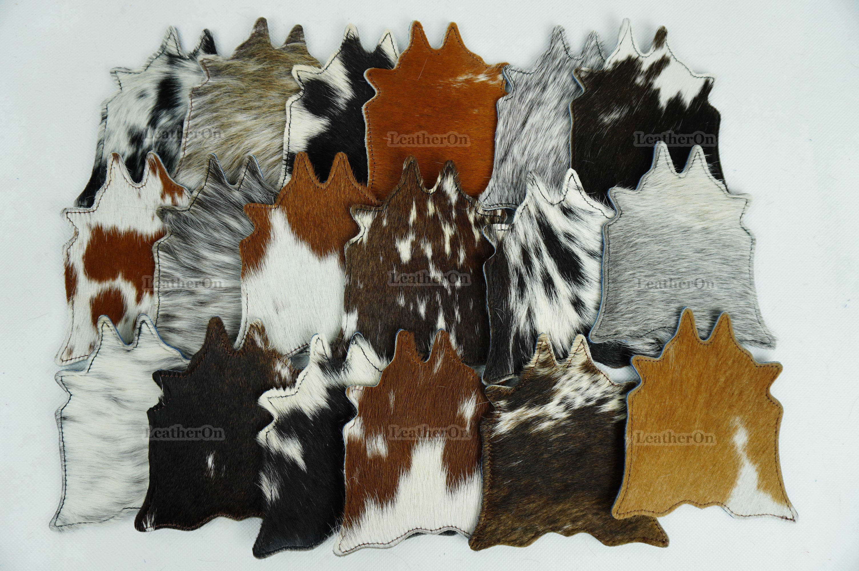 Cowhide Tea Coasters | Real Hair-on-Leather Tea Coasters | Handmade Natural Cow Skin Tea Coasters