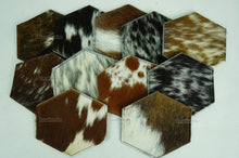 Load image into Gallery viewer, Cowhide Tea Coasters | Real Hair-on-Leather Tea Coasters | Handmade Natural Cow Skin Tea Coasters
