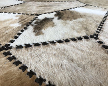 Load image into Gallery viewer, HANDMADE 100% Natural COWHIDE RUG | Patchwork Cowhide Area Rug | Hair on Leather Cowhide Carpet
