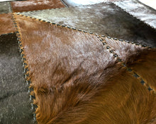 Load image into Gallery viewer, HANDMADE 100% Natural COWHIDE RUG | Patchwork Cowhide Area Rug | Real Cowhide Hallway Runner | Hair on Leather Cowhide Carpet | PR174

