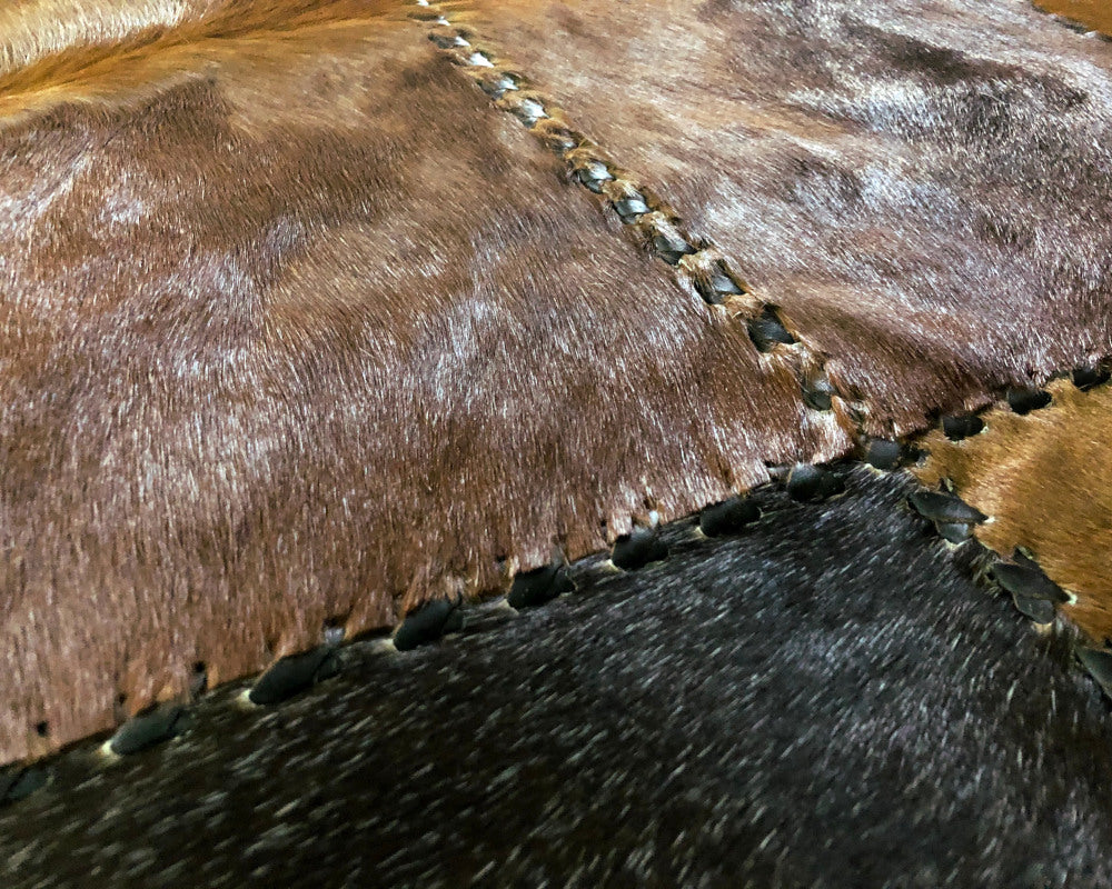 HANDMADE 100% Natural COWHIDE RUG | Patchwork Cowhide Area Rug | Real Cowhide Hallway Runner | Hair on Leather Cowhide Carpet | PR174
