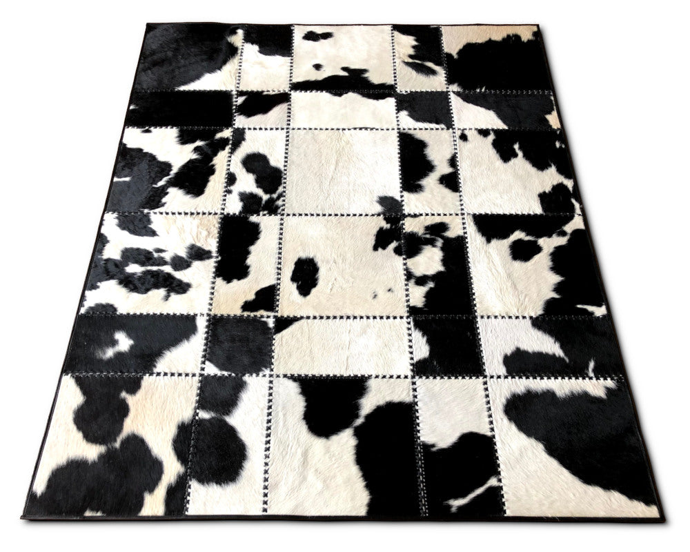 HANDMADE 100% Natural COWHIDE RUG | Patchwork Cowhide Area Rug | Real Cowhide Hallway Runner | Hair on Leather Cowhide Carpet | PR132