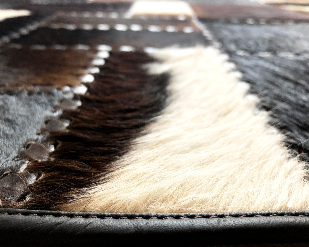 Top Design Luxury Quality Floor RUG | Patchwork Area Rug for Interior Decoration | Hair on Leather Carpet | PR187
