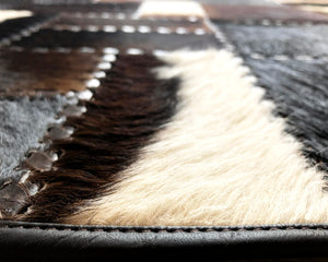 HANDMADE 100% Natural COWHIDE RUG | Patchwork Cowhide Area Rug | Real Cowhide Hallway Runner | Hair on Leather Carpet | PR187