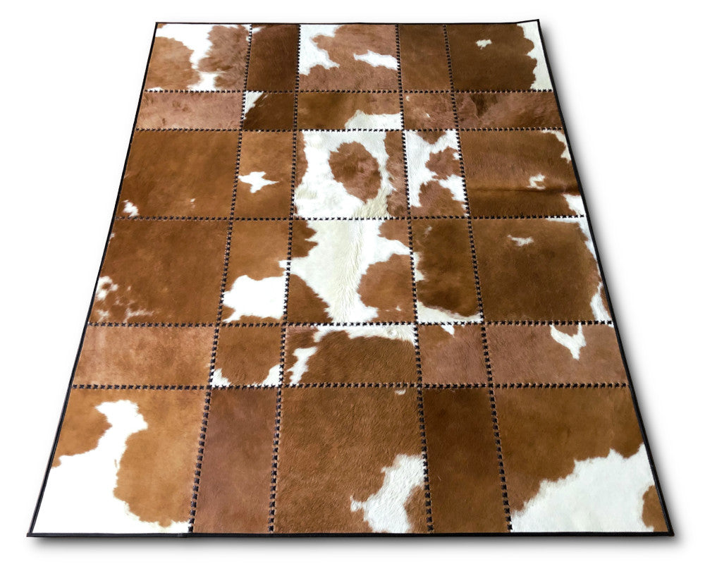 HANDMADE 100% Natural COWHIDE RUG | Patchwork Cowhide Area Rug | Real Cowhide Hallway Runner | Hair on Leather Cowhide Carpet | 525