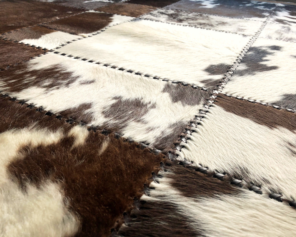HANDMADE 100% Natural COWHIDE RUG | Patchwork Cowhide Area Rug | Real Cowhide Hallway Runner | Hair on Leather Cowhide Carpet | PR131