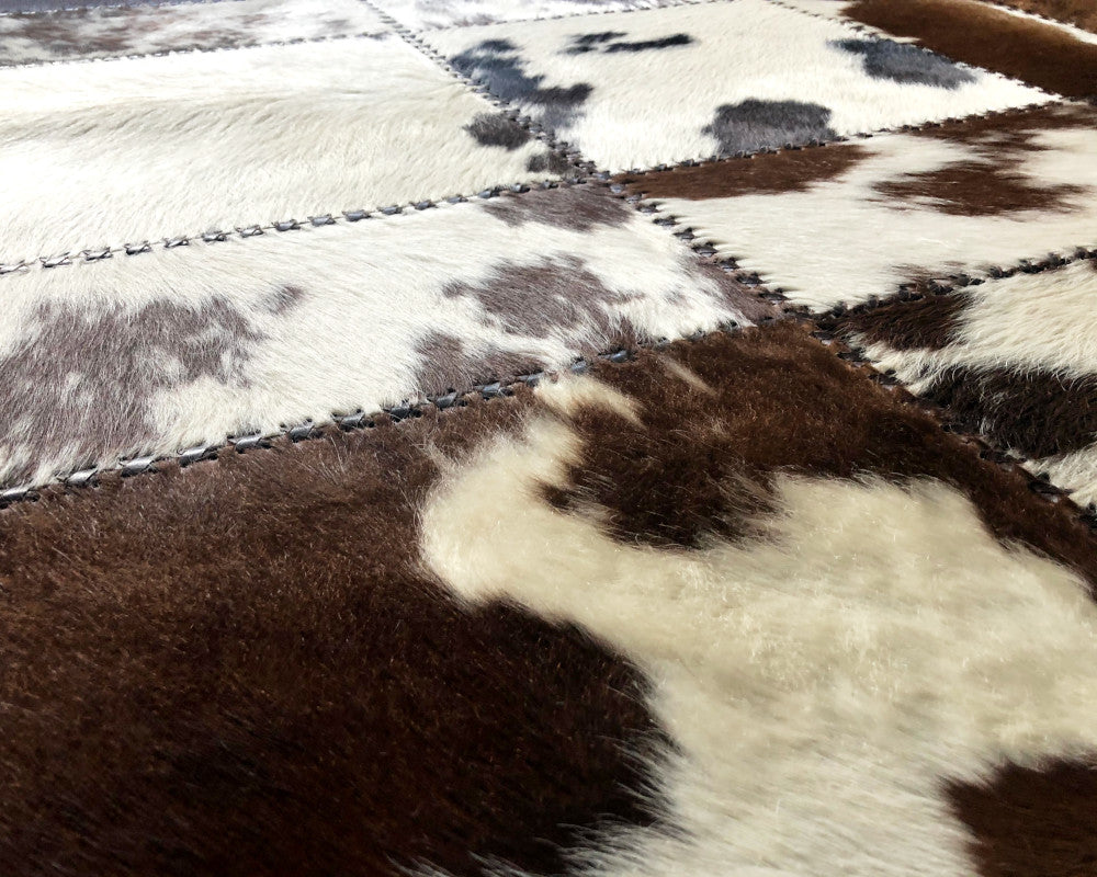 HANDMADE 100% Natural COWHIDE RUG | Patchwork Cowhide Area Rug | Real Cowhide Hallway Runner | Hair on Leather Cowhide Carpet | PR131