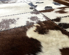Load image into Gallery viewer, HANDMADE 100% Natural COWHIDE RUG | Patchwork Cowhide Area Rug | Real Cowhide Hallway Runner | Hair on Leather Cowhide Carpet | PR131
