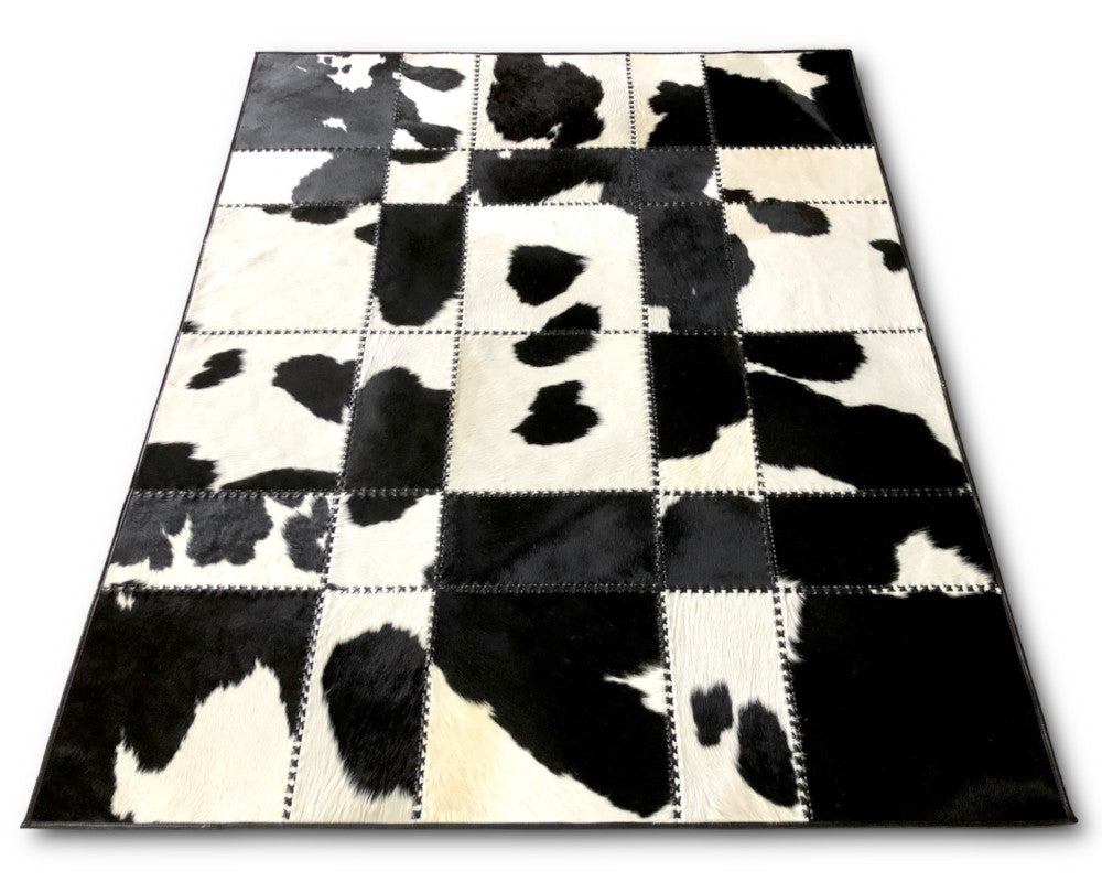 HANDMADE 100% Natural COWHIDE RUG | Patchwork Cowhide Area Rug | Real Cowhide Hallway Runner | Hair on Leather Cowhide Carpet | PR132