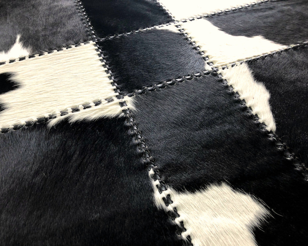 HANDMADE 100% Natural COWHIDE RUG | Patchwork Cowhide Area Rug | Real Cowhide Hallway Runner | Hair on Leather Cowhide Carpet | PR132