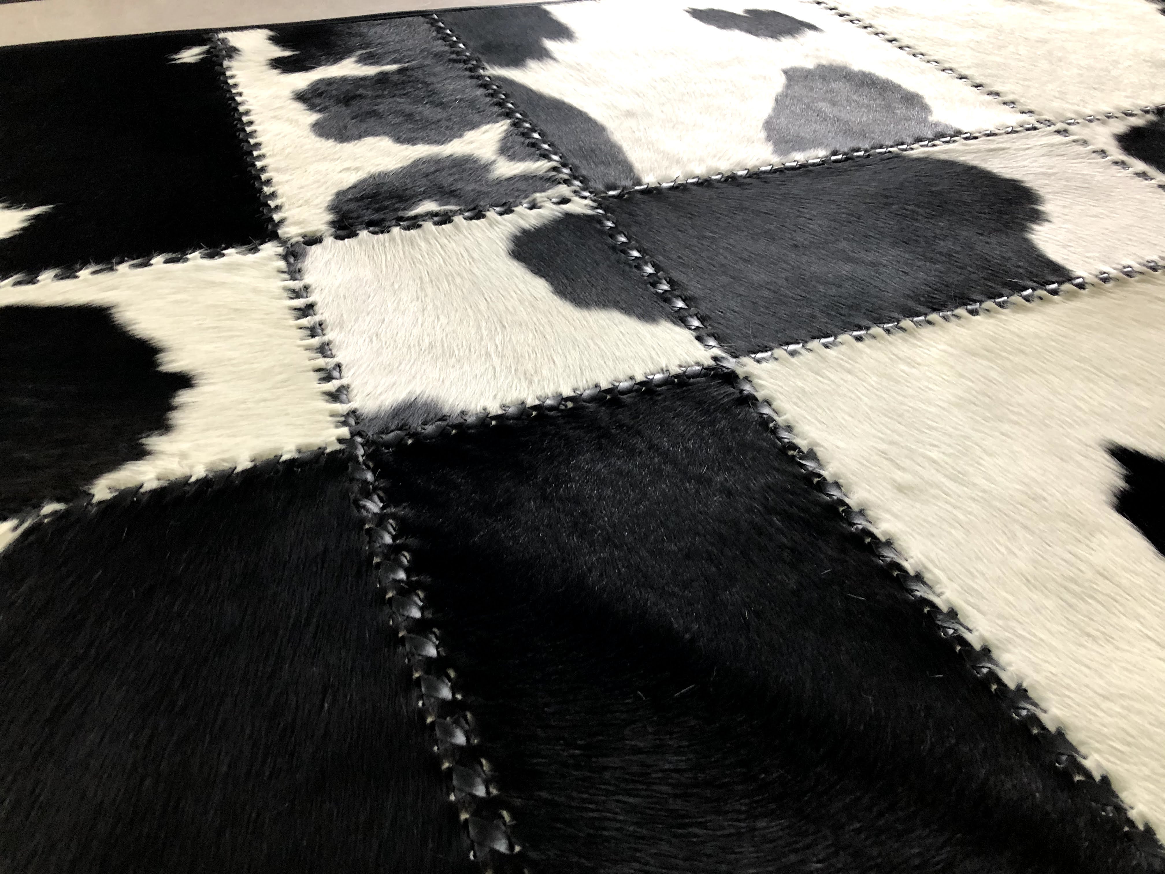 HANDMADE 100% Natural COWHIDE RUG | Patchwork Cowhide Area Rug | Real Cowhide Hallway Runner | Hair on Leather Cowhide Carpet | PR132