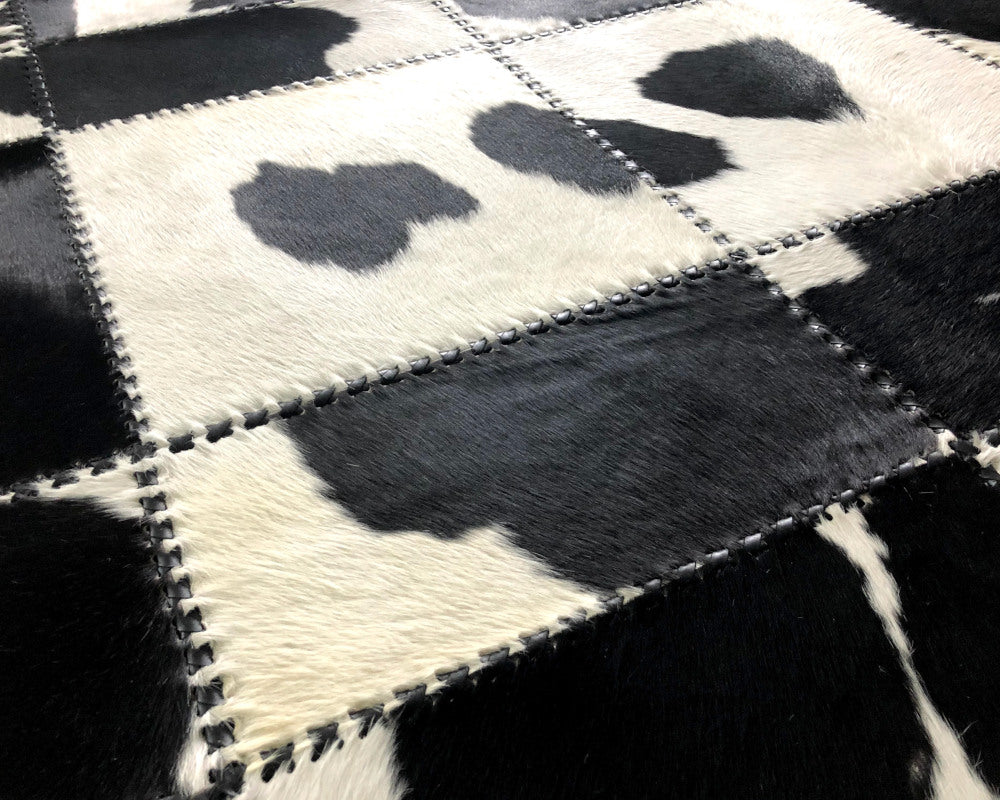 HANDMADE 100% Natural COWHIDE RUG | Patchwork Cowhide Area Rug | Real Cowhide Hallway Runner | Hair on Leather Cowhide Carpet | PR132