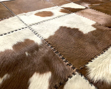 Load image into Gallery viewer, HANDMADE 100% Natural COWHIDE RUG | Patchwork Cowhide Area Rug | Real Cowhide Hallway Runner | Hair on Leather Cowhide Carpet | 523
