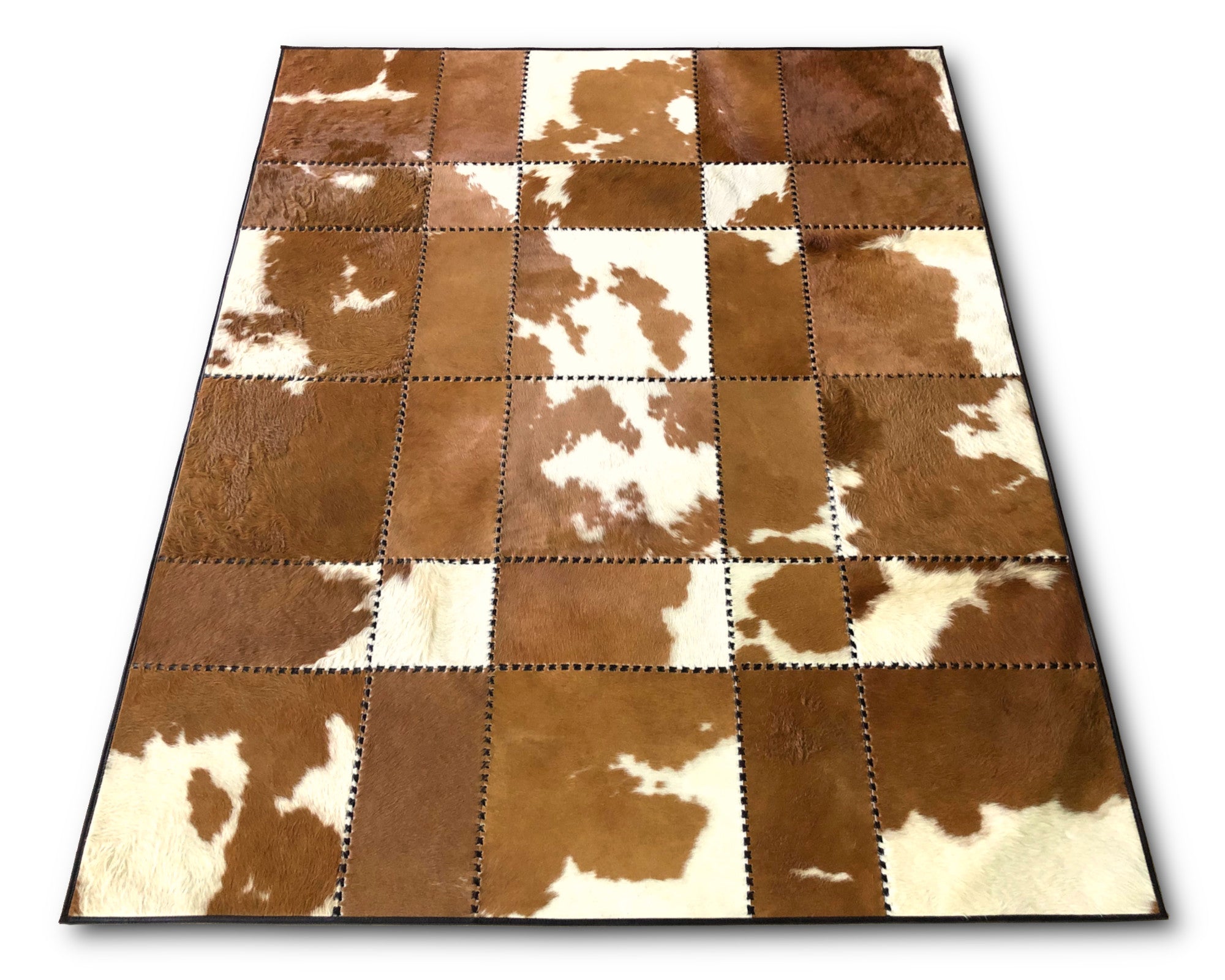 HANDMADE 100% Natural COWHIDE RUG | Patchwork Cowhide Area Rug | Real Cowhide Hallway Runner | Hair on Leather Cowhide Carpet | 525