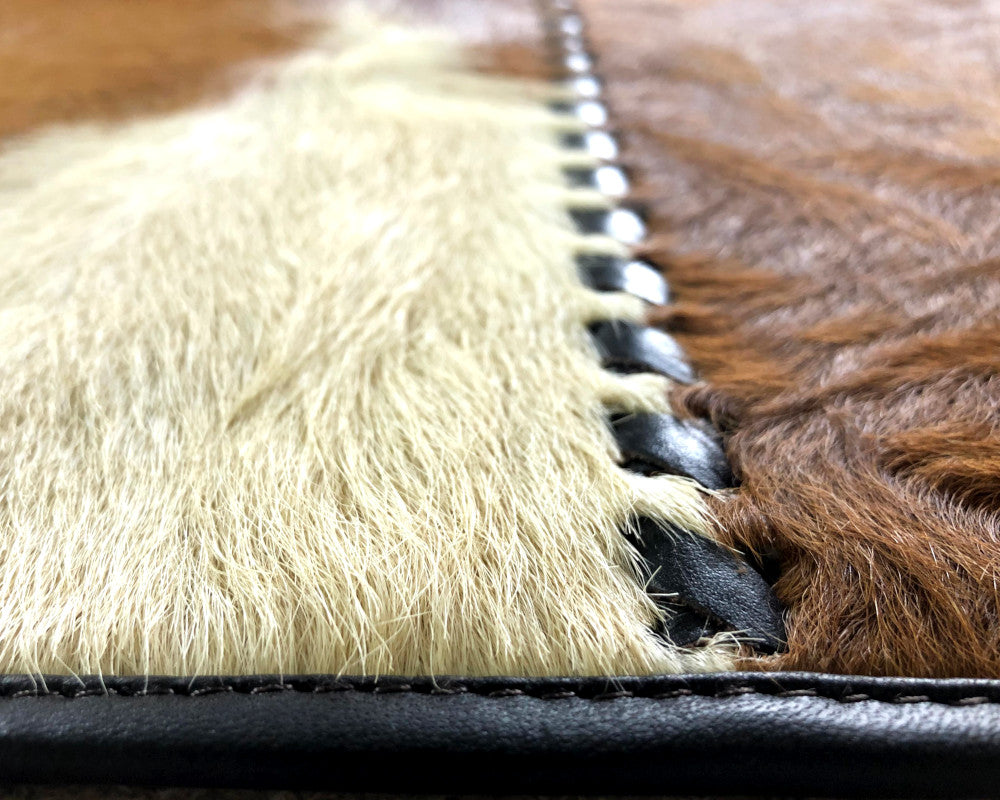 HANDMADE 100% Natural COWHIDE RUG | Patchwork Cowhide Area Rug | Real Cowhide Hallway Runner | Hair on Leather Cowhide Carpet | 525