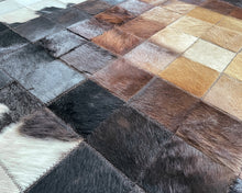 Load image into Gallery viewer, HANDMADE 100% Natural COWHIDE RUG | Patchwork Cowhide Area Rug | Real Cowhide Hallway Runner | Hair on Leather Cowhide Carpet | 530
