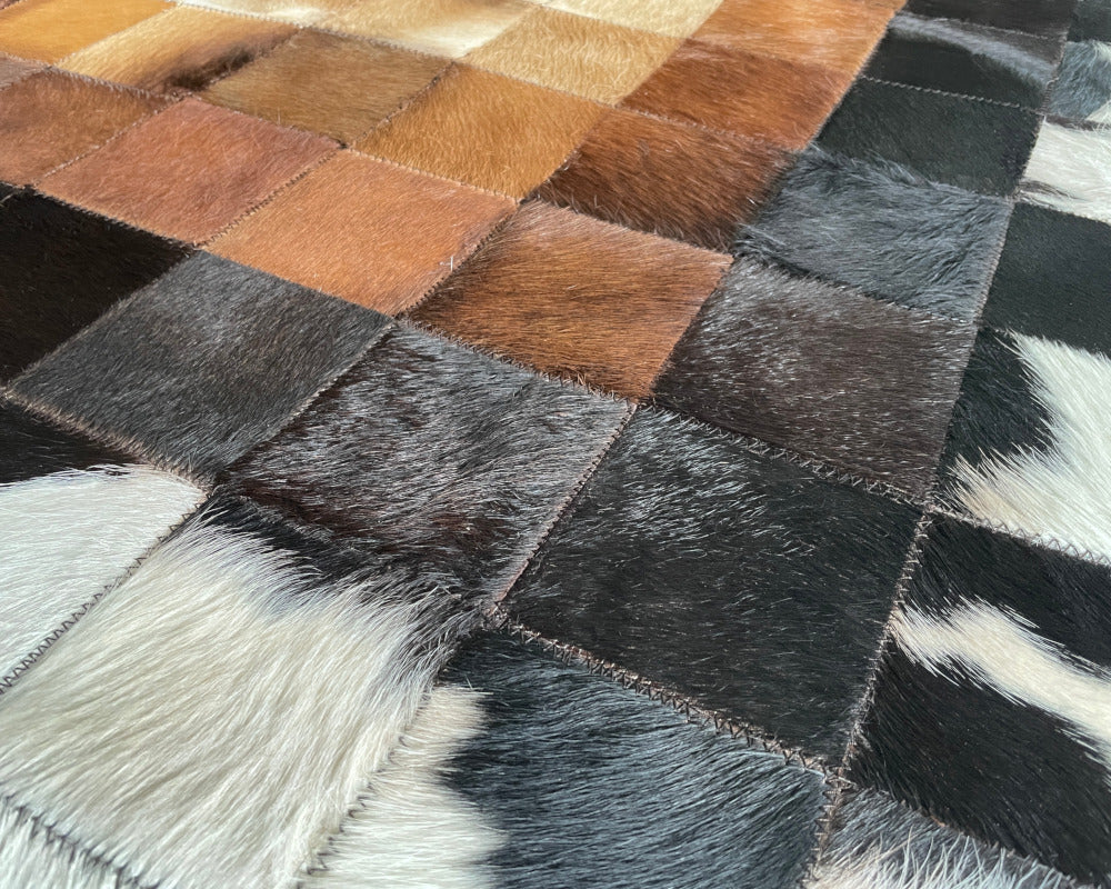 Interior Decor Must-Have: Cowhide Patchwork Rug | Real Leather Hallway Runner | 530