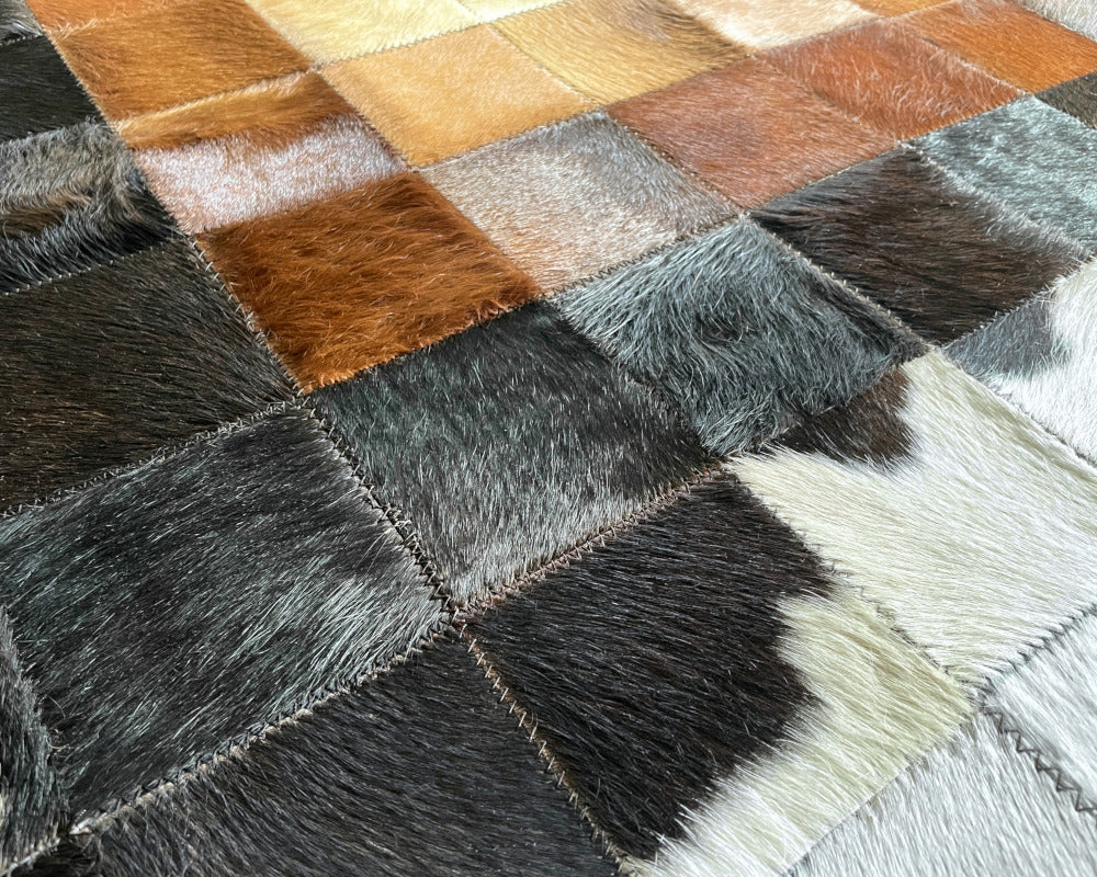 Interior Decor Must-Have: Cowhide Patchwork Rug | Real Leather Hallway Runner | 530