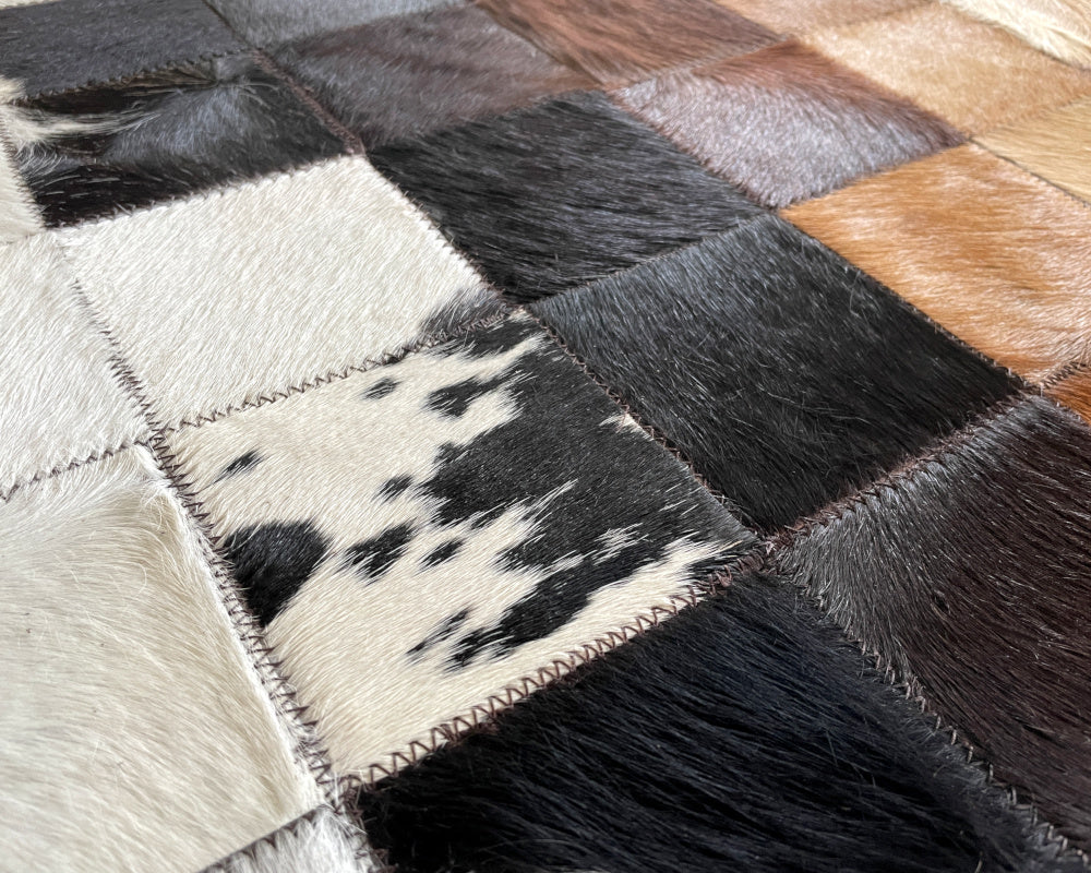 Interior Decor Must-Have: Cowhide Patchwork Rug | Real Leather Hallway Runner | 530