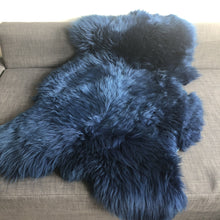 Load image into Gallery viewer, Genuine Australian NAVY BLUE SHEEPSKIN Rug 100% Natural Real Sheepskin Fur Area Rug (3 x 2 ft. approx.)
