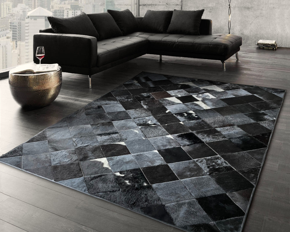 HANDMADE 100% Natural COWHIDE RUG | Patchwork Cowhide Area Rug | Real Cowhide Hallway Runner | Hair on Leather Cowhide Carpet | PR175