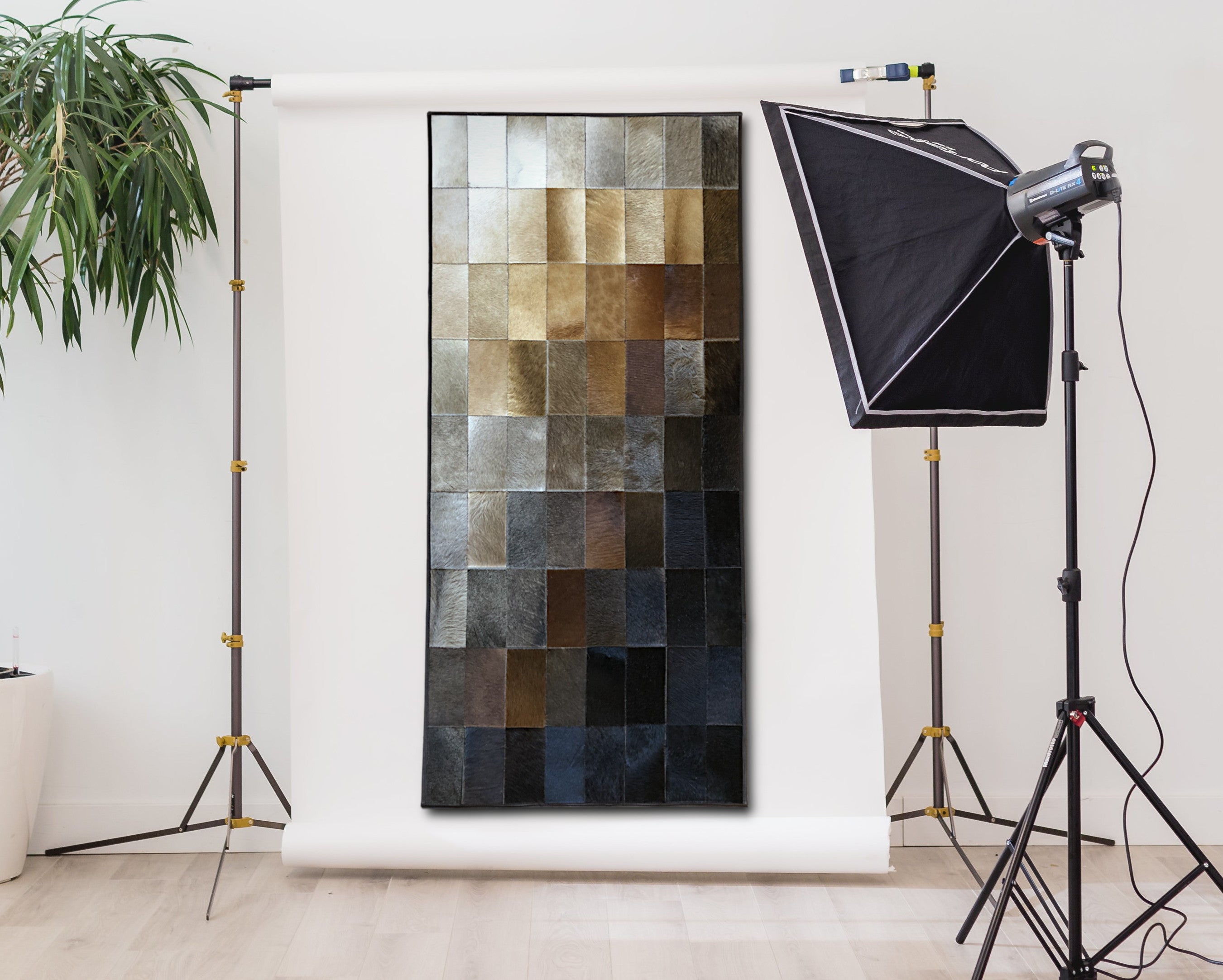 HANDMADE 100% Natural COWHIDE Leather RUG | Patchwork Cowhide Area Rug | Real Cowhide Hallway Runner | Hair on Leather Carpet | PR176