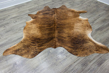 Load image into Gallery viewer, XLarge ( 6.5 ft X 6.3 ft ), Brazilian Brindle COWHIDE Rug Hair-on Leather Area Rug - Exact as Photo
