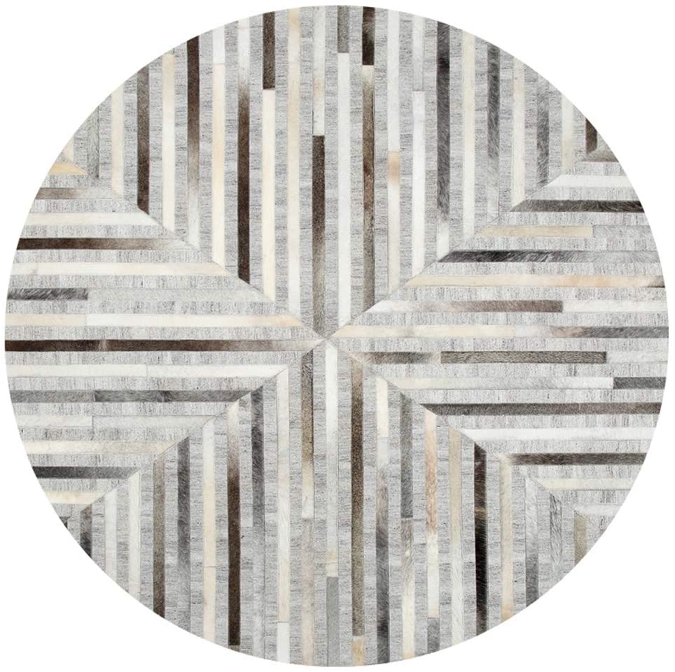 HANDMADE Natural Cowhide Patchwork Rug for Living Areas | Hair on Leather Cowhide Carpet | PR520