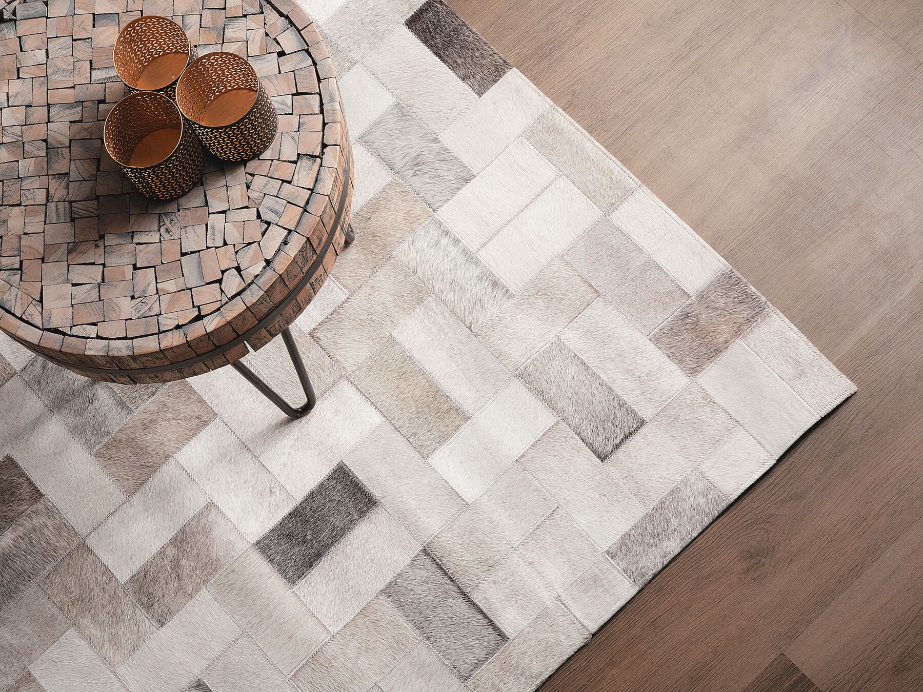 Interior Floor Decor RUG | Patchwork Area Rug | Real Cowhide Hallway Runner | Home Decor Carpet | PR183