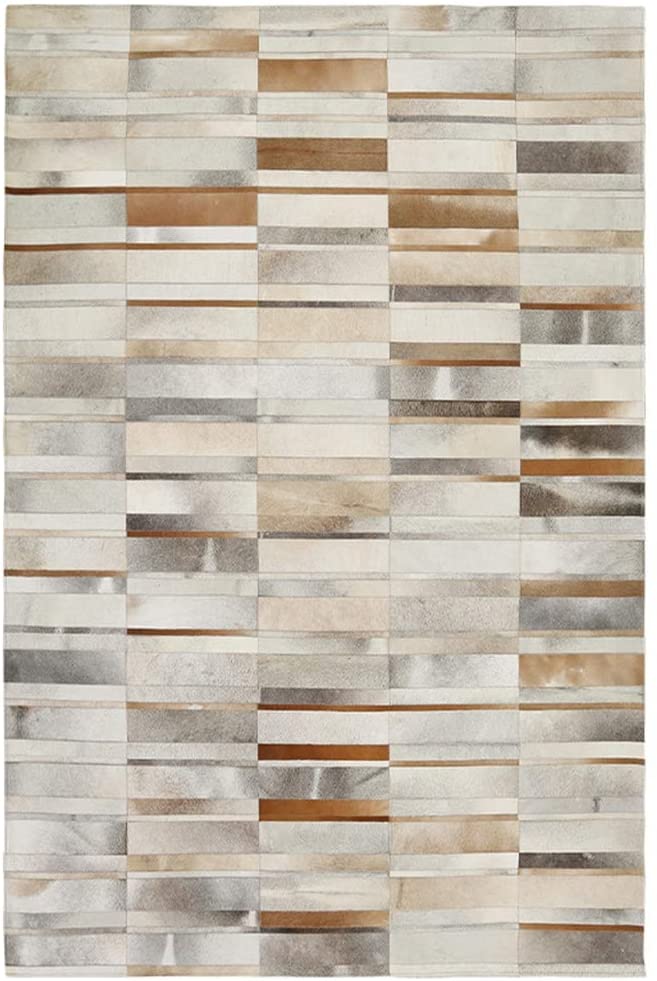 HANDMADE 100% Natural COWHIDE RUG | Genuine Leather Patchwork Carpet for Luxurious Living | PR177