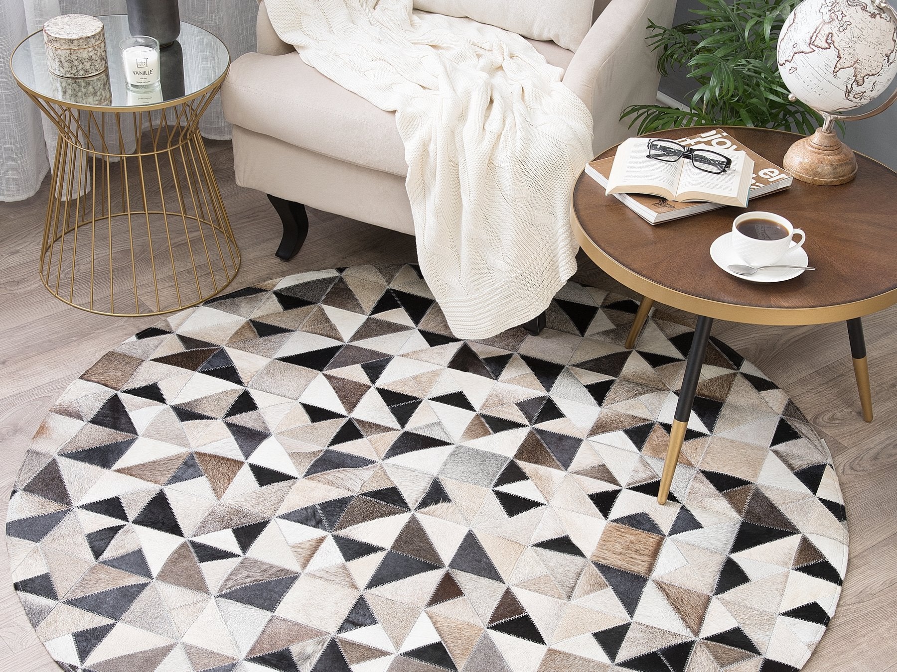 HANDMADE 100% Natural COWHIDE RUG | Patchwork Cowhide Area Rug | Hair on Leather Cowhide Carpet | PR165