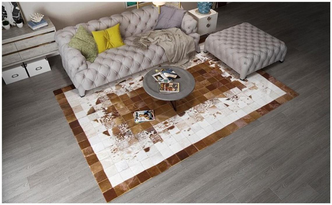 HANDMADE 100% Natural COWHIDE RUG | Patchwork Cowhide Area Rug | Real Cowhide Hallway Runner | Hair on Leather Cowhide Carpet | PR30
