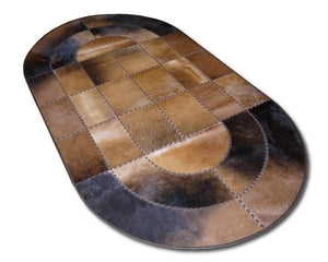 Handmade Cowhide Patchwork Carpet Silky Soft Hair on Leather Area Rug ( Similar As Pictured )