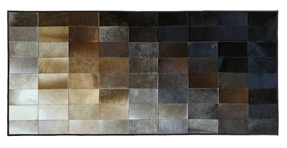 HANDMADE 100% Natural COWHIDE Leather RUG | Patchwork Cowhide Area Rug | Real Cowhide Hallway Runner | Hair on Leather Carpet | PR176