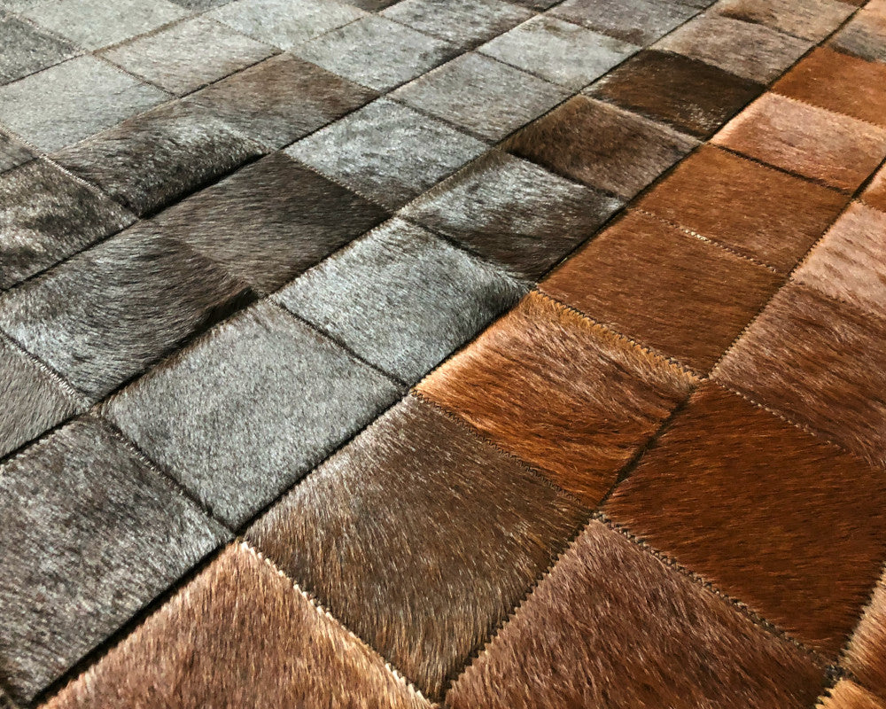HANDMADE 100% Natural COWHIDE RUG | Patchwork Cowhide Area Rug | Real Cowhide Hallway Runner | Hair on Leather Cowhide Carpet | PR77