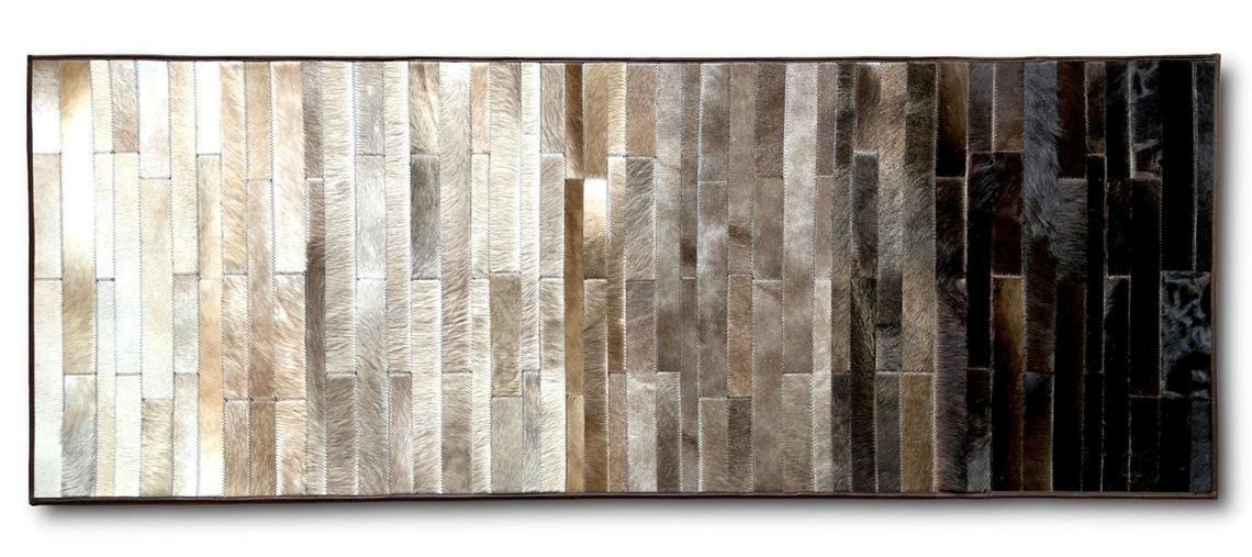HANDMADE 100% Natural COWHIDE RUG | Patchwork Cowhide Area Rug | Real Cowhide Hallway Runner | Hair on Leather Cowhide Carpet | PR58