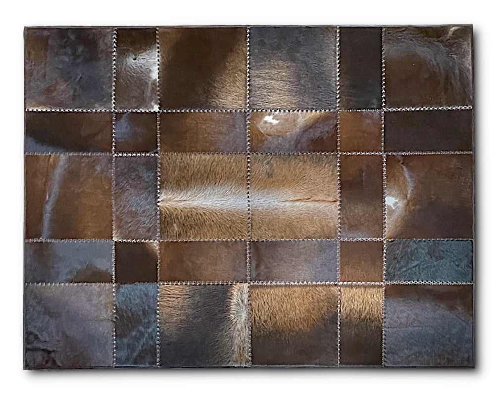 COWHIDE Patchwork Carpet For Interior/Home/Office Decor | Leather Floor Area Rug and Runner for Hallway Entryway | PR186
