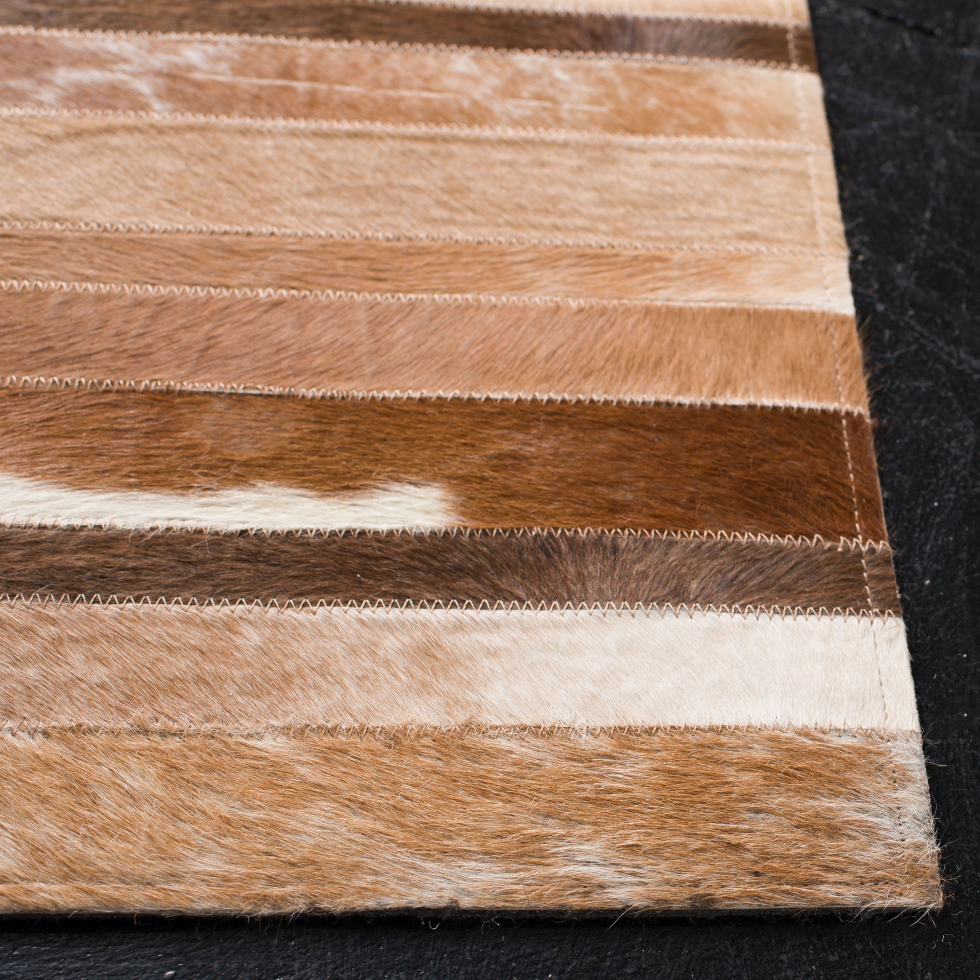HANDMADE 100% Natural COWHIDE RUG | Patchwork Cowhide Area Rug | Real Cowhide Hallway Runner | Hair on Leather Cowhide Carpet | PR55
