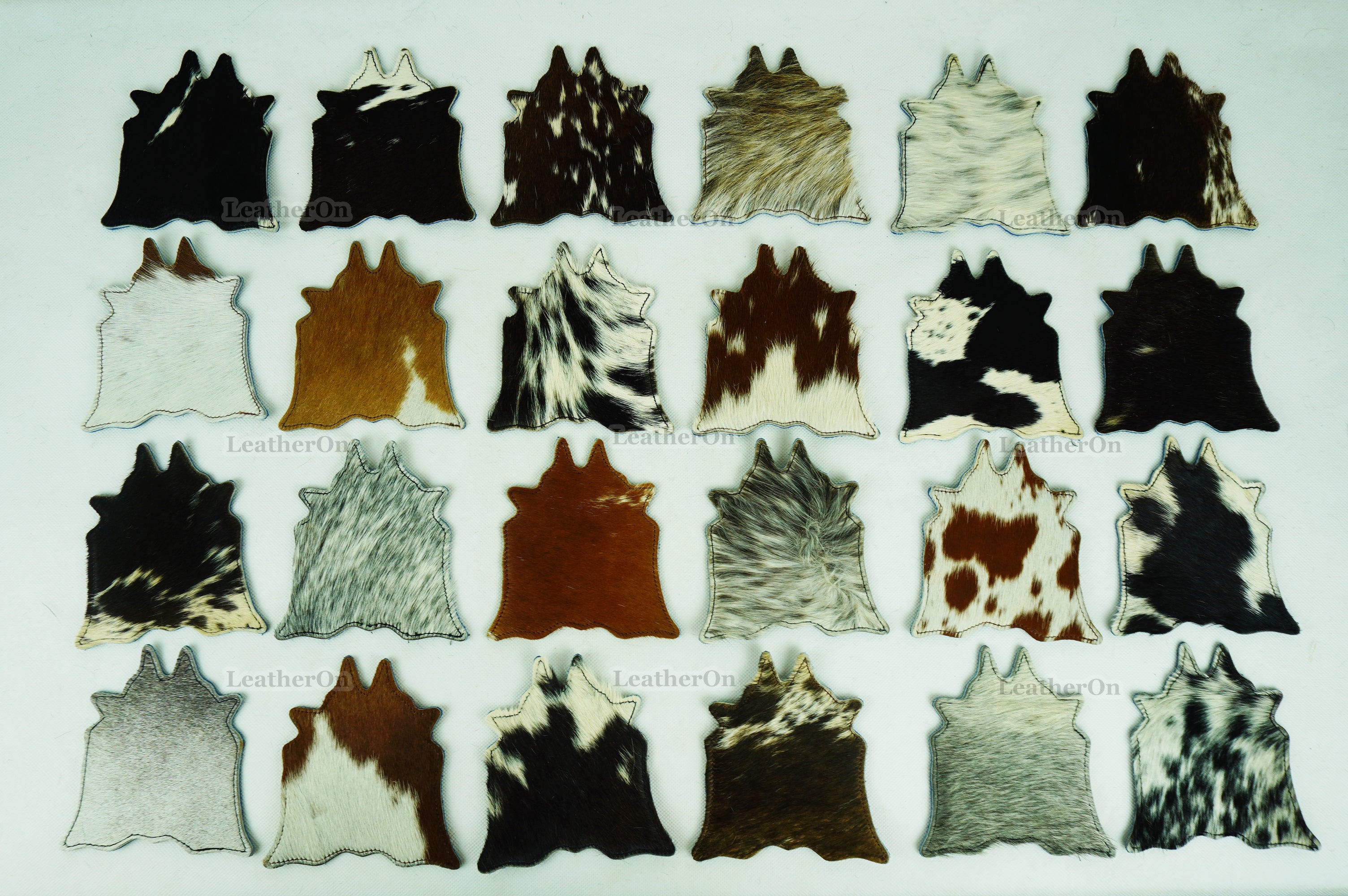 Cowhide Tea Coasters Real Hair-on-Leather Tea Coasters