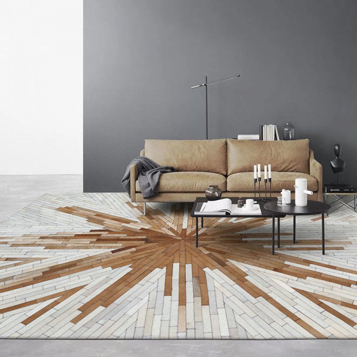 HANDMADE 100% Natural COWHIDE RUG | Patchwork Cowhide Area Rug | Real Cowhide Hallway Runner | Hair on Leather Cowhide Carpet | PR10